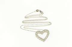 14K White Gold 2.00 Ctw Classic Diamond Heart Love Pendant