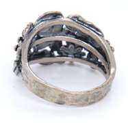 Vintage 925 Sterling Silver Floral Ring