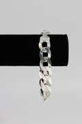 Men's 14.8mm Solid .925 Sterling Silver Flat Curb Chain Link Italy Necklace 9"