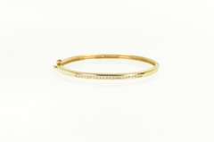 14K Yellow Gold 0.50 Ctw Diamond Channel Classic Oval Bangle Bracelet