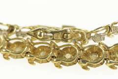 10K Yellow Gold 0.75 Ctw Diamond Classic Wavy Link Tennis Bracelet