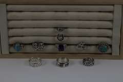 Sterling Silver Curated Ring Assortment Various Sizes & Styles (10 Ring Lot)