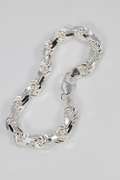 .925 Italian Sterling Silver 9.7mm Rope Chain 9 Inches Handmade