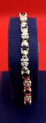LADIES 14K YELLOW GOLD DIAMOND AND SAPPHIRE BRACELET
