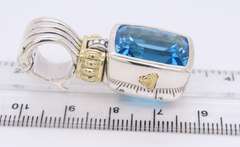 Lagos Two Tone Blue Topaz Glacier Silver and Gold Enhancer Pendant