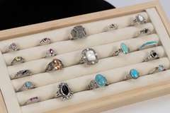 Sterling Silver Simulated Stone & Synthetic Opal Ring Lot