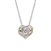 Delicate heart dancing stone pendant