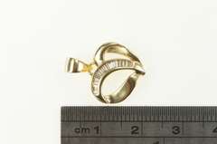 10K Yellow Gold Baguette Diamond Inset Curvy Heart Love Pendant