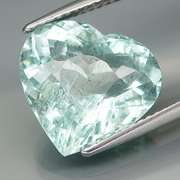Heart cut! 5.79ct untreated platinum blue Aquamarine