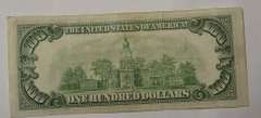 Series 1934 $100 Federal Reserve Note, Circulated.