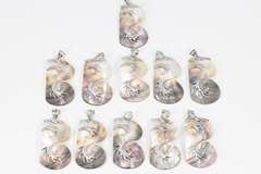 Abalone Shell Pendants Lot of 105 Rhodium Plating Over Brass