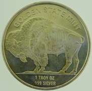 Indian Buffalo Nickel Design 1 oz .999 Fine Silver Round Silver Bar