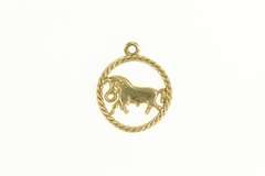 14K Yellow Gold Taurus Bull Astrology Zodiac Sign Symbol Charm/Pendant