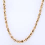 Simple Yellow Gold Rope Chain Necklace