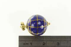 14K Yellow Gold Lapis Stone Inlay Globe Earth Vintage Charm/Pendant