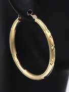 Fancy Yellow Gold Satin Matte Finish Hoop Earrings