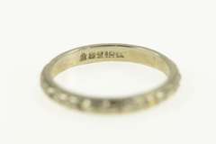 18K White Gold Victorian Floral Pattern Child's Baby Band Ring