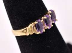 Petite Amethyst Ring in 14K Yellow Gold