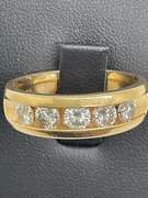CERTIFIED MEN'S 14K GOLD AND DIAMOND BAND/RING