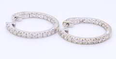 Dazzling White Gold Diamond Hoop Earrings