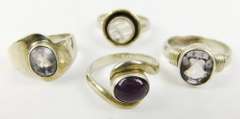 4 Sterling Silver Gemstone Rings