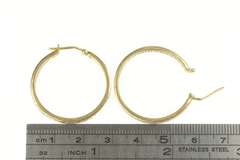 10K Yellow Gold 0.25 Ctw Pave Diamond Inside Outside Hoop Earrings