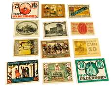 12 Pieces 1920's Foreign Paper Money