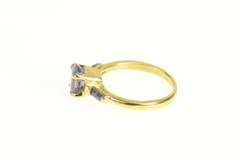 18K Yellow Gold Oval Tanzanite Sapphire Accent Engagement Ring