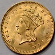 1862 Gold Dollar, BU.
