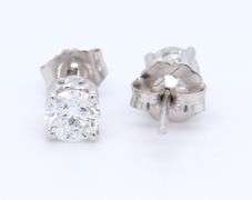 Elegant White Gold Diamond Stud Earrings
