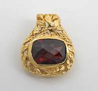 Stunning Bezel Set Garnet Pendant