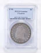 1795 Flowing Hair Silver Dollar - 3 Leaves - Graded PCGS