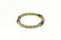 Sterling Silver Anchor Orange Enamel Woven Braided Bracelet
