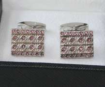 Handsome Pair Jeweled Style Cufflinks By Carelli