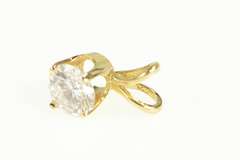 14K Yellow Gold 0.46 Ct Diamond Solitaire Classic Statement Pendant