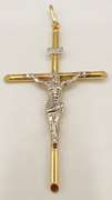 14kt Solid Yellow & White Gold Cross Pendant