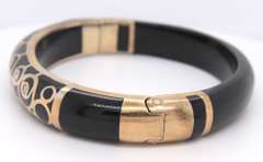 Gold Plated Silver CZ Resin Bangle