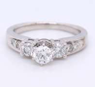 Divine White Gold Diamond Engagement Ring with Matching Band