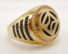 Men's 14kt Solid Yellow Gold & CZ Ring