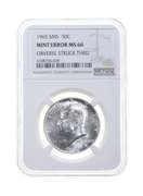 MS66 ERROR 1965 SMS Kennedy Half Dollar - OBV Struck Thru - Graded NGC