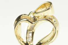 10K Yellow Gold Baguette Diamond Inset Curvy Heart Love Pendant