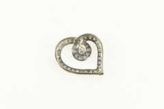 10K White Gold Diamond Encrusted Heart Love Symbol Pendant