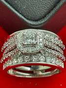 CERTIFIED 14K WHITE GOLD AND DIAMOND WEDDING SET