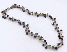 Set of  Amethyst Necklace with Matching Bracelet