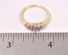 Beautiful Iolite and Diamond Ring in Yellow Gold