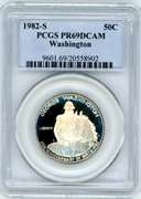 1982-S Proof Washington Silver Commemorative Half Dollar in PCGS MS69DCAM