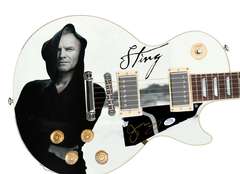 Police Sting Autographed Signed Custom Graphics Photo Guitar ACOA