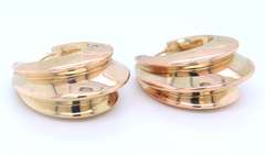Elegant Yellow Gold Triple Row Gold Hoop Earrings