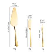 Gold Stainless Steel Cutting Cake Spatula Gift Set