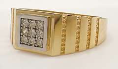 Men's 14kt Solid Yellow Gold & CZ Ring